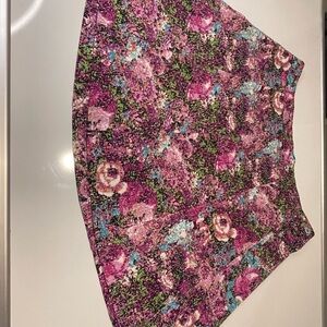 Lane Bryant Floral Circle Skirt in Purple with Teal & Green Accents